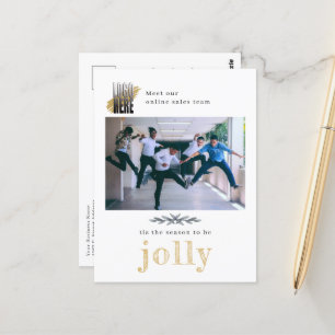 Modernes Logo Company Foto Jolly Weihnachts-Postka Postkarte
