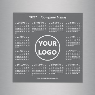 Modernes Logo der Kalenderfirma 2027 Dunkelgrauer Magnetkarte