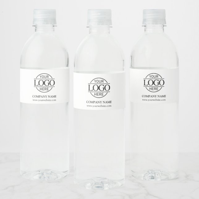 Modernes Logo der Marke Black & White Company Wasserflaschenetikett (Flaschen)