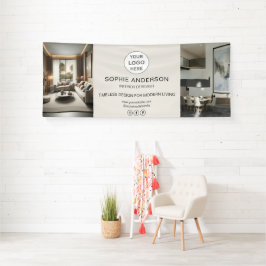 Modernes Logo-Foto Beige Professionelles Geschäft Banner