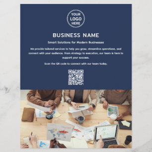 Modernes Logo-Foto Beruflich Navy Blue Business Flyer