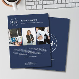 Modernes Logo Foto Corporate Navy Blue Business Flyer