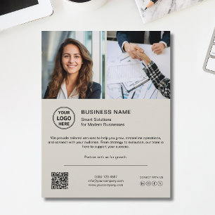Modernes Logo-Foto-QR-Social-Media-Geschäftsflyer Flyer