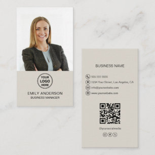 Modernes Logo-Foto-QR-Social-Media-Professional Visitenkarte