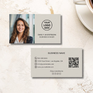 Modernes Logo-Foto-QR-Social-Media-Professional Visitenkarte
