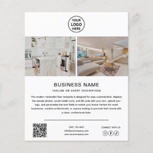 Modernes Logo Foto QR Weiß Marketing Geschäft Flyer