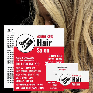 Modernes Logo, Friseur-Stylist, Friseur-Salon-Werb Flyer