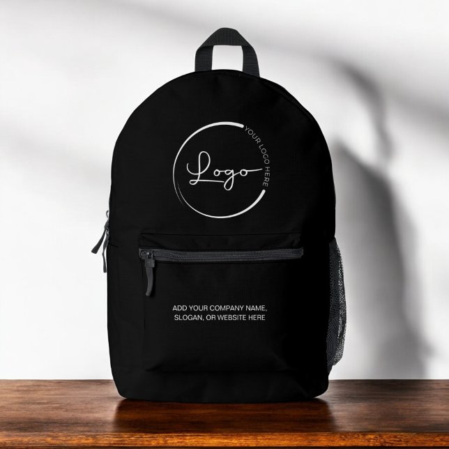 Modernes Logo für Black Business Bedruckter Rucksack (Von Creator hochgeladen)