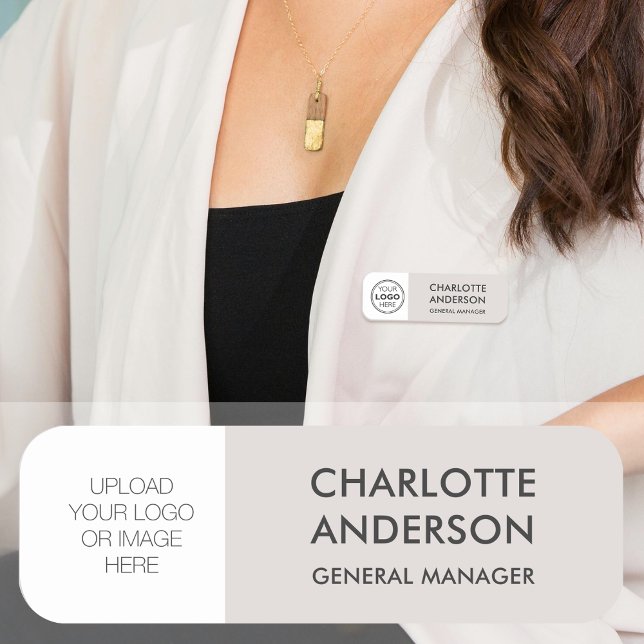 Modernes Logo für Mitarbeiter leicht grau Namensschild (Von Creator hochgeladen)