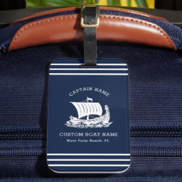 Modernes Logo für Nautic Custom Boat Name & Ship Gepäckanhänger