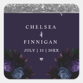 Modernes Logo für Navy Blue und Silber Quadratischer Aufkleber