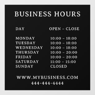 Modernes Logo für Öffnungszeiten Pros Türschild Fensteraufkleber