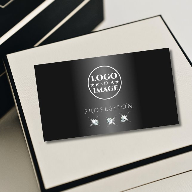 Modernes Logo für schwarze und weiße glatte Diaman Visitenkarte (Von Creator hochgeladen)