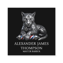Modernes Logo für Silber-Panther-Friseursalon als