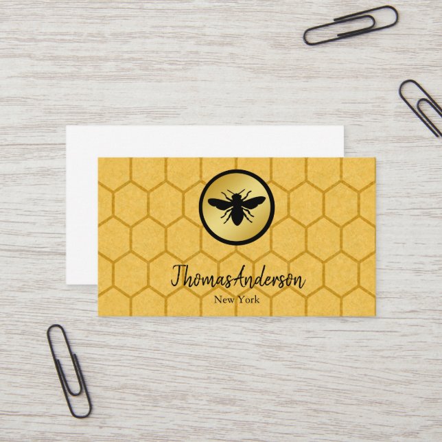 Modernes Logo für Wabenrüben und Hexagon-Bienen Visitenkarte (Vorderseite/Rückseite Beispiel)