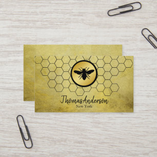 Modernes Logo für Wabenrüben und Hexagon-Bienen Visitenkarte