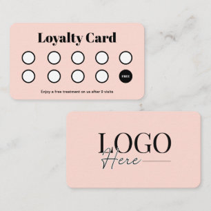Modernes Logo Kundenloyalty Punch Card Salon Rosa Treuekarte
