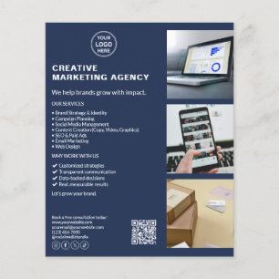 Modernes Logo Marketing Creative Business Navy Blu Flyer