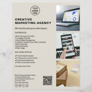 Modernes Logo-Marketing kreatives, neutrales Unter Flyer