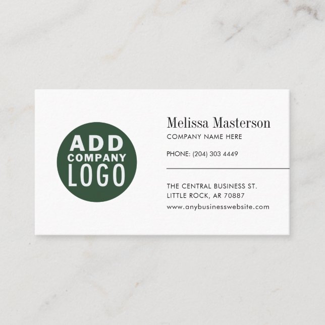 Modernes Logo Minimalistisches Mitarbeiter Custom Visitenkarte (Vorderseite)