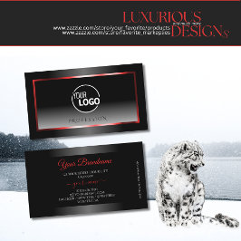 Modernes Logo mit schwarz-weißem, glänzendem Roten Visitenkarte