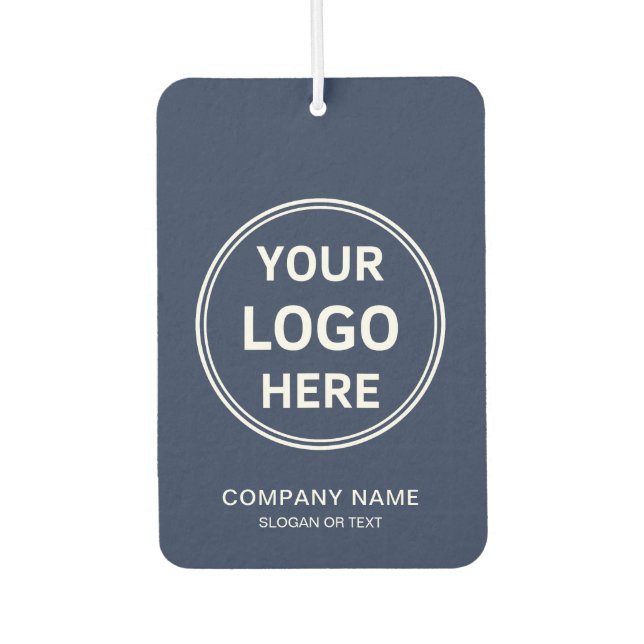 Modernes Logo Navy Blue Business Autolufterfrischer (Vorderseite)