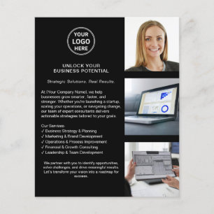 Modernes Logo Professionelles Schwarz Geschäft  Flyer