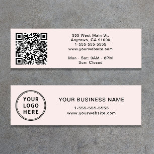 Modernes Logo QR Code Rosa Mini Visitenkarte