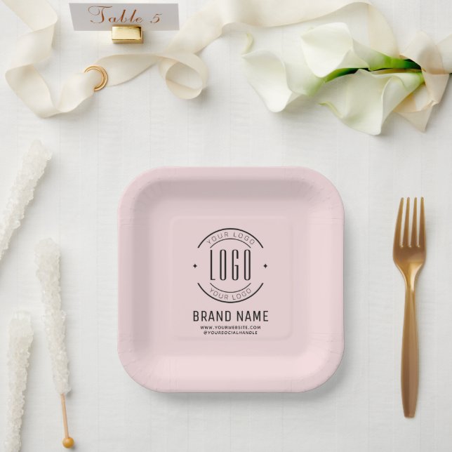 Modernes Logo-Unternehmen Pappteller (Hochzeit)