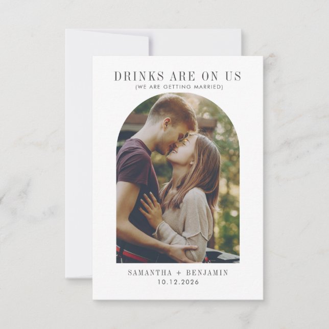 Modernes, lustiges Foto Hochzeit rettet das Datum Save The Date (Vorderseite)