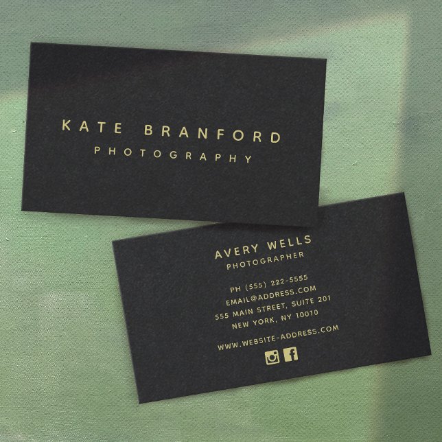 Modernes Lux Minimalistisches Schwarzes Beruflich Visitenkarte (Von Creator hochgeladen)