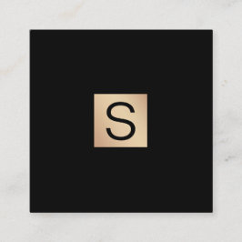 Modernes Luxe Gold Monogram Quadratische Visitenkarte