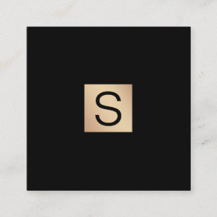 Modernes Luxe Gold Monogram Quadratische Visitenkarte