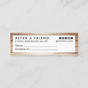 Modernes Luxe-Holz-sauberes Layout Mini Visitenkarte