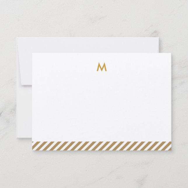 Modernes Luxe personalisiertes Monogramm Notecards Einladung (Vorderseite)