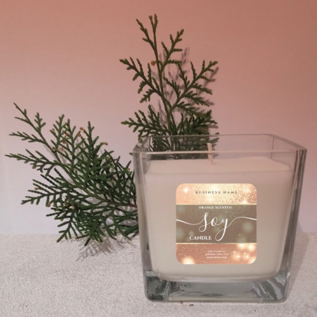 Modernes, luxuriöses Funkelschrift-Label für Sojak Quadratischer Aufkleber (Von Creator hochgeladen)