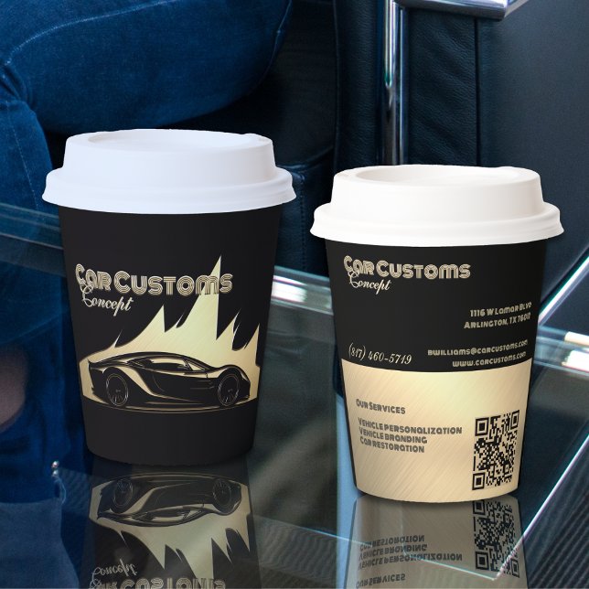 Modernes Luxus-Geschäft mit Black and Gold Car Pappbecher (Von Creator hochgeladen)