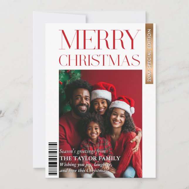 Modernes Magazin Cover Family Foto Highlights Einladung (Vorderseite)