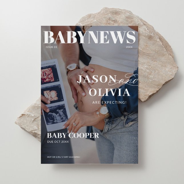 Modernes Magazin Cover Pregnancy Ankündigung (Von Creator hochgeladen)