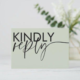 Modernes Magazin Grüne Kalligrafie Hochzeit RSVP