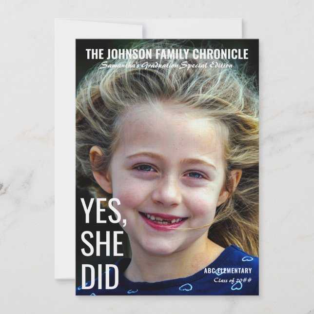 Modernes Magazin "Senior Abschluss Cover Grad Foto Einladung (Vorderseite)