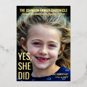 Modernes Magazin "Senior Abschluss Cover Grad Foto Folieneinladung