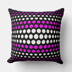 Modernes Magenta & White Polka Dots Muster Kissen