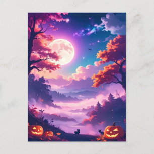 Modernes magisches Halloween Feiertagspostkarte