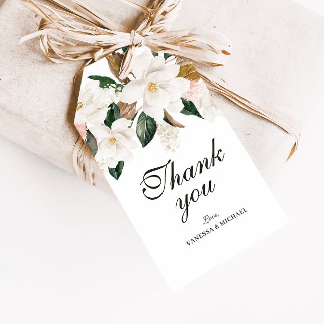 Modernes magnolisches Blumengeschenk Geschenkanhänger (Von Creator hochgeladen)