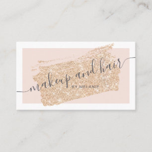 Modernes Make-up Haar Gold Glitzer Pinsel rosa Rah Visitenkarte