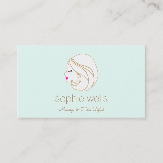 Modernes Make-up und Friseur EyeLash & Lips Beauty Visitenkarte (Vorderseite)