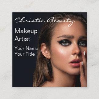 Modernes Makeup Artist Kundenskript Foto Quadratische Visitenkarte