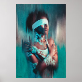 Modernes Malportrait afrikanische Frau bemalt Poster