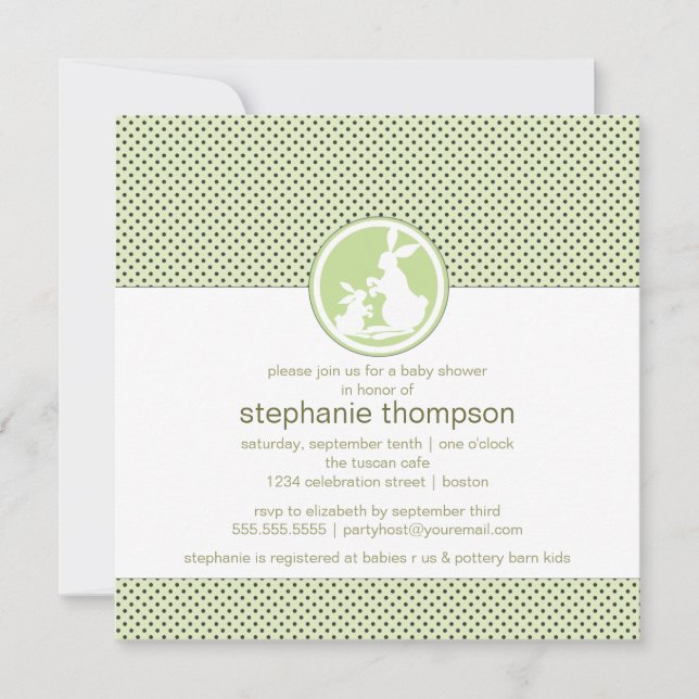 Modernes Mama-Häschen u. Einladung (Vorderseite)